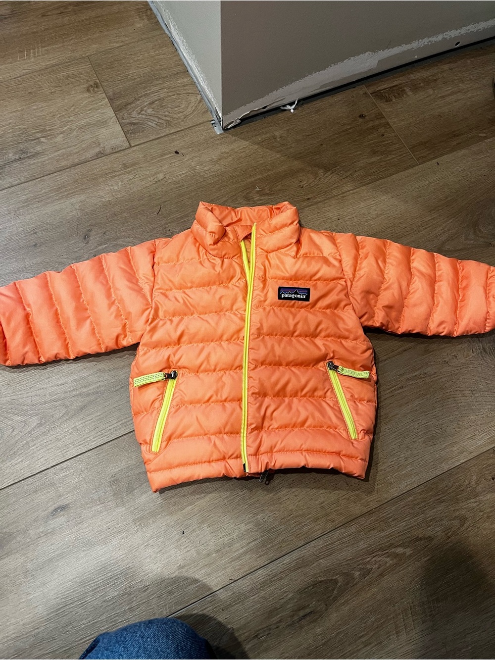 Patagonia Orange and Yellow Infant Puffer Jacket